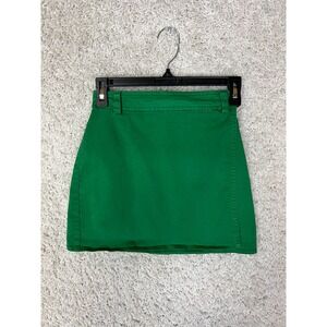 Sunday Best Aritzia Walker Wrap‎ Mini Skirt Womens 00 Green Preppy Basic